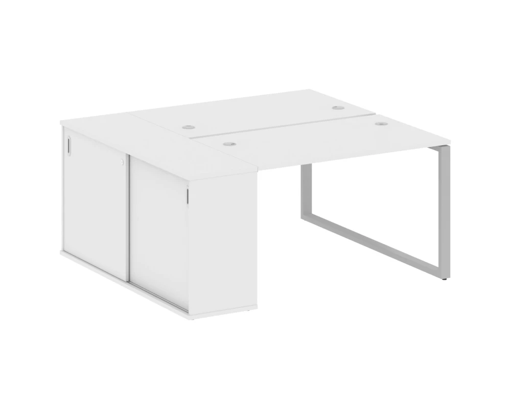 Рабочая станция на О-образном м/к с опорным шкафом-купе 161x147,5x75 Метал Систем / Metal System