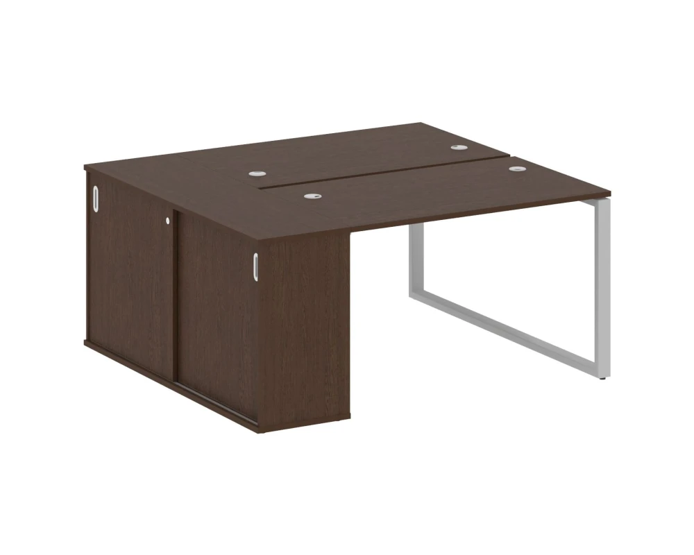 Рабочая станция на О-образном м/к с опорным шкафом-купе 161x147,5x75 Метал Систем / Metal System