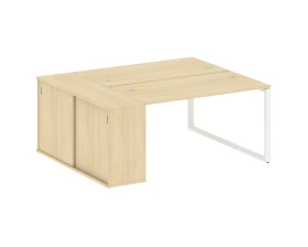 Рабочая станция на О-образном м/к с опорным шкафом-купе 181x147,5x75 Метал Систем / Metal System images