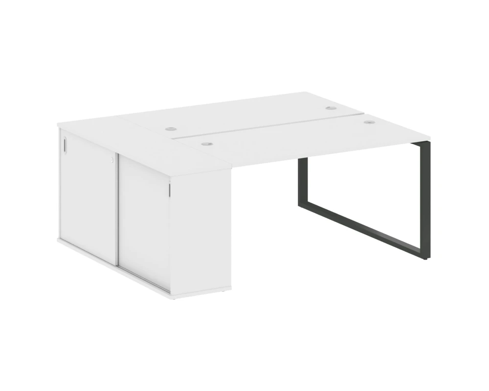 Рабочая станция на О-образном м/к с опорным шкафом-купе 181x147,5x75 Метал Систем / Metal System