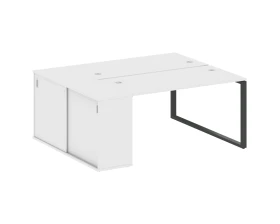 Рабочая станция на О-образном м/к с опорным шкафом-купе 181x147,5x75 Метал Систем / Metal System images