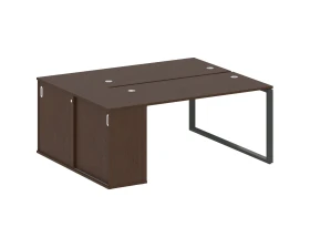 Рабочая станция на О-образном м/к с опорным шкафом-купе 181x147,5x75 Метал Систем / Metal System images