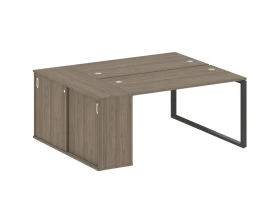 Рабочая станция на О-образном м/к с опорным шкафом-купе 181x147,5x75 Метал Систем / Metal System images