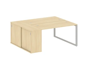 Рабочая станция на О-образном м/к с опорным шкафом-купе 181x147,5x75 Метал Систем / Metal System images