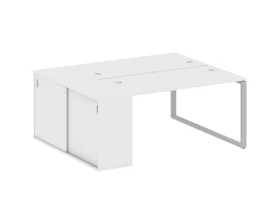 Рабочая станция на О-образном м/к с опорным шкафом-купе 181x147,5x75 Метал Систем / Metal System images