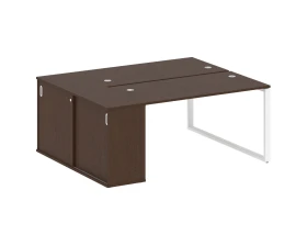 Рабочая станция на О-образном м/к с опорным шкафом-купе 181x147,5x75 Метал Систем / Metal System images