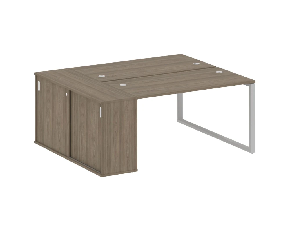 Рабочая станция на О-образном м/к с опорным шкафом-купе 181x147,5x75 Метал Систем / Metal System