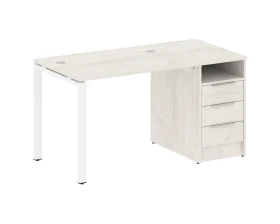 Рабочая станция на П-образном м/к с опорной тумбой 141,2x72x75 Метал Систем / Metal System images