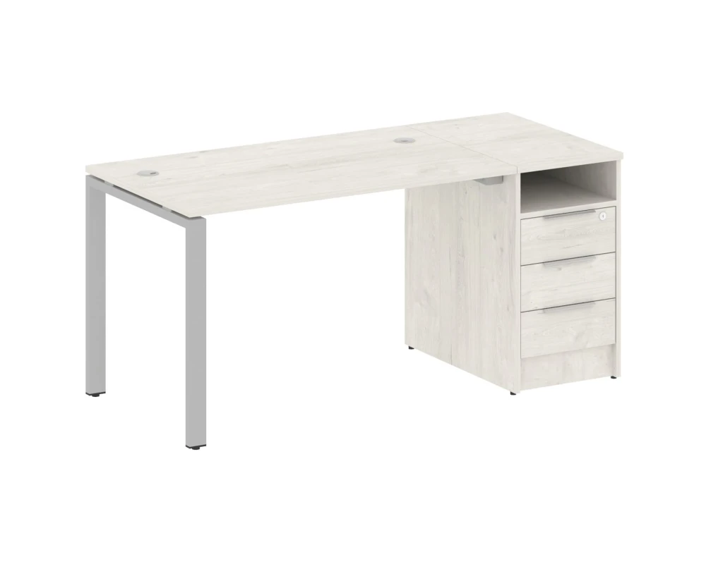 Рабочая станция на П-образном м/к с опорной тумбой 161,2x72x75 Метал Систем / Metal System