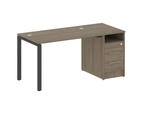 Рабочая станция на П-образном м/к с опорной тумбой 161,2x72x75 Метал Систем / Metal System images