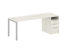 Рабочая станция на П-образном м/к с опорной тумбой 201,2x72x75 Метал Систем / Metal System images