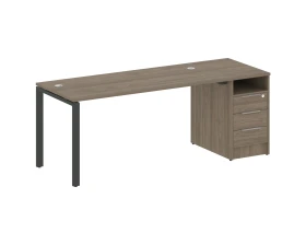 Рабочая станция на П-образном м/к с опорной тумбой 201,2x72x75 Метал Систем / Metal System images