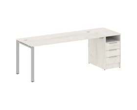 Рабочая станция на П-образном м/к с опорной тумбой 221,2x72x75 Метал Систем / Metal System images