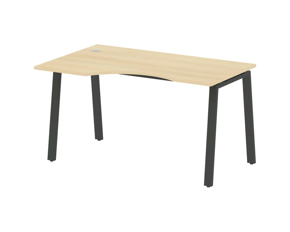 Стол криволинейный левый на А-образном м/к 140x90x75 Метал Систем / Metal System