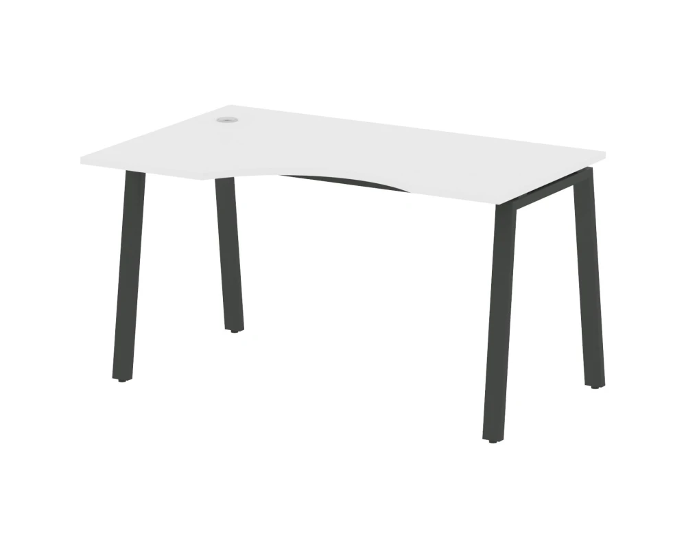 Стол криволинейный левый на А-образном м/к 140x90x75 Метал Систем / Metal System