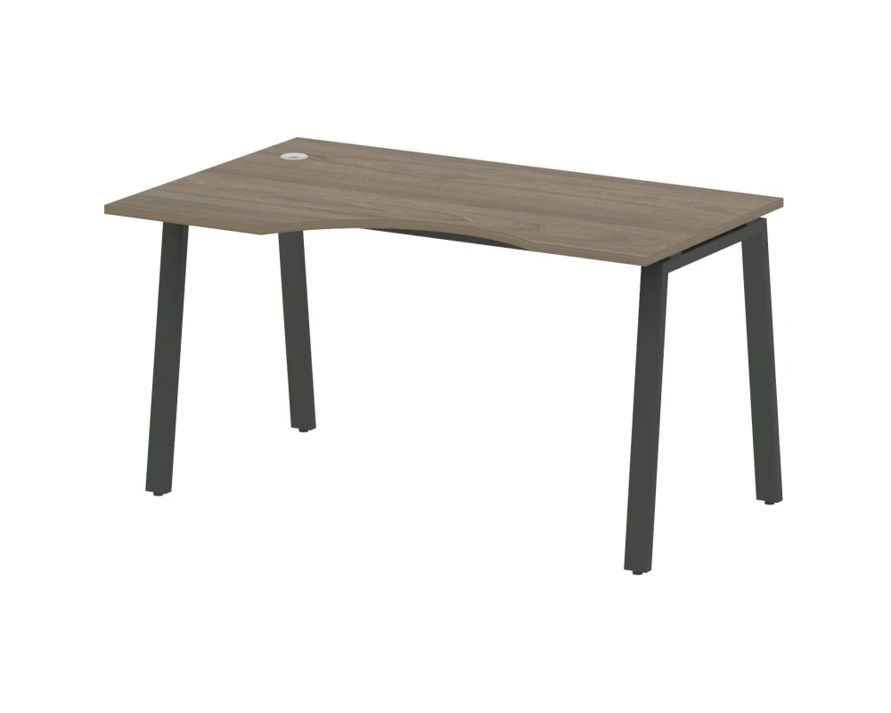 Стол криволинейный левый на А-образном м/к 140x90x75 Метал Систем / Metal System