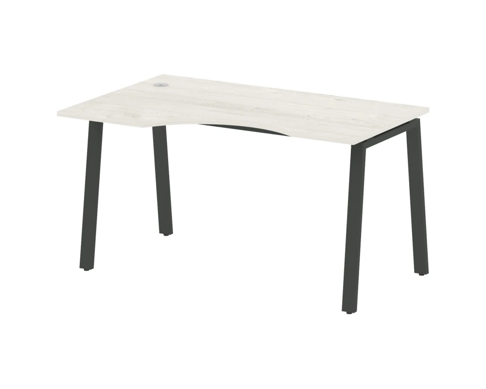 Стол криволинейный левый на А-образном м/к 140x90x75 Метал Систем / Metal System