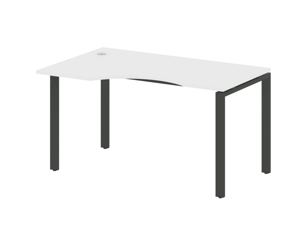 Стол криволинейный левый на П-образном м/к 140x90x75 Метал Систем / Metal System