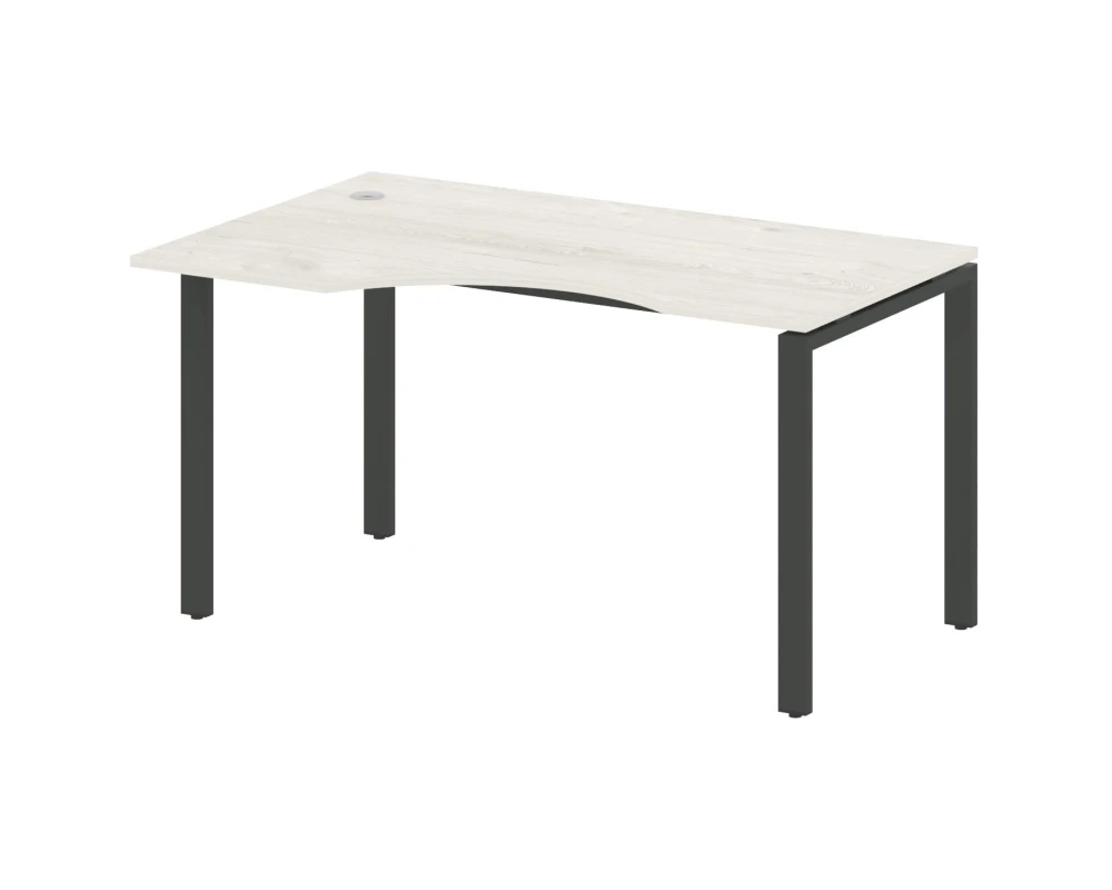 Стол криволинейный левый на П-образном м/к 140x90x75 Метал Систем / Metal System