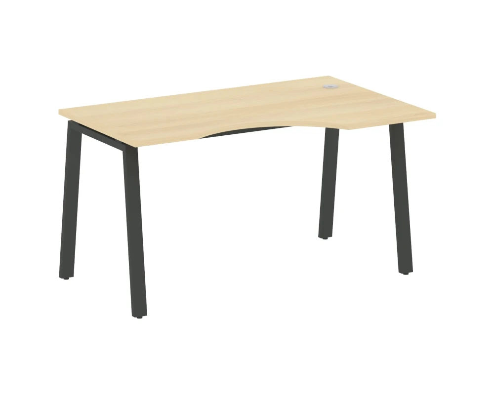 Стол криволинейный правый на А-образном м/к 140x90x75 Метал Систем / Metal System