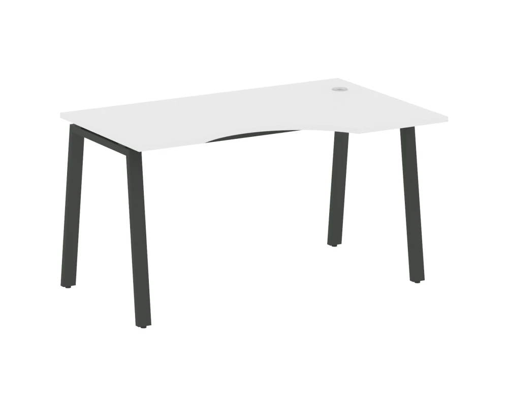 Стол криволинейный правый на А-образном м/к 140x90x75 Метал Систем / Metal System