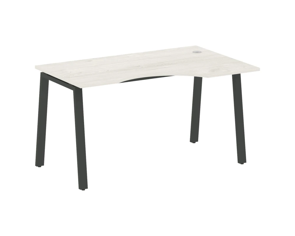 Стол криволинейный правый на А-образном м/к 140x90x75 Метал Систем / Metal System