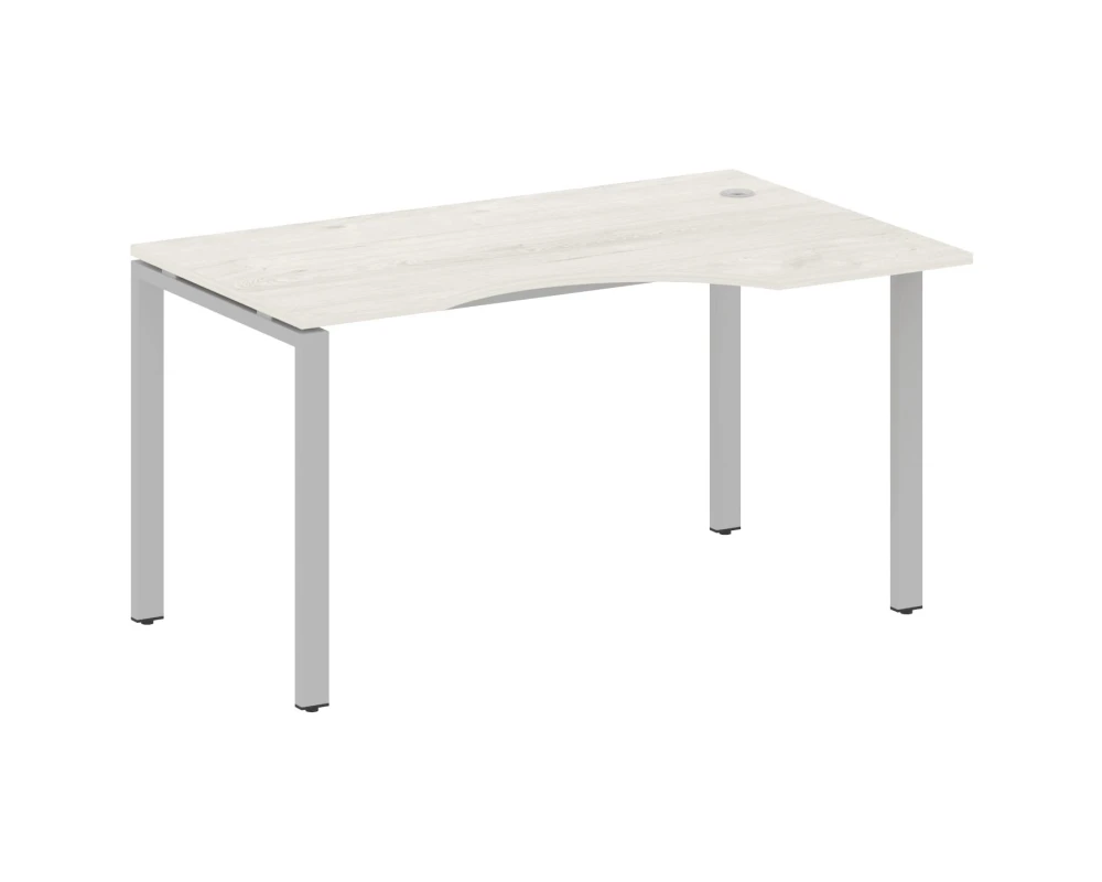 Стол криволинейный правый на П-образном м/к 140x90x75 Метал Систем / Metal System