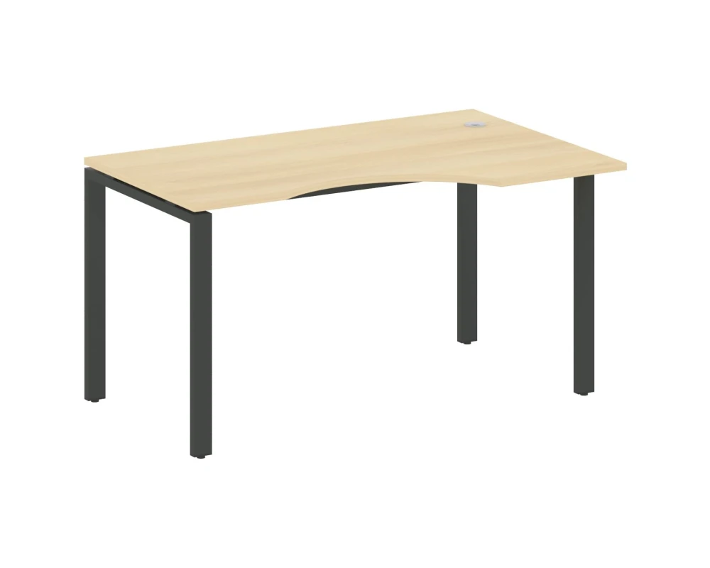 Стол криволинейный правый на П-образном м/к 140x90x75 Метал Систем / Metal System