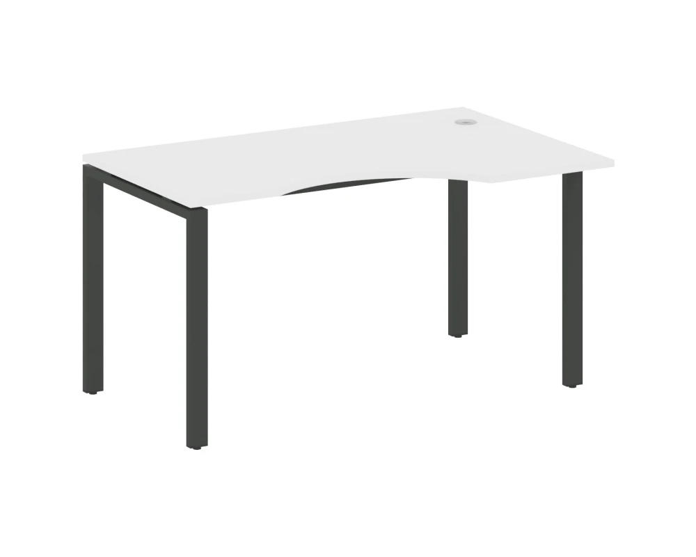 Стол криволинейный правый на П-образном м/к 140x90x75 Метал Систем / Metal System