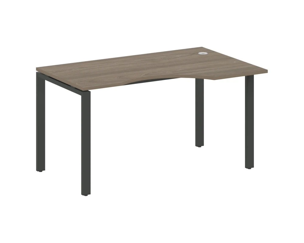 Стол криволинейный правый на П-образном м/к 140x90x75 Метал Систем / Metal System