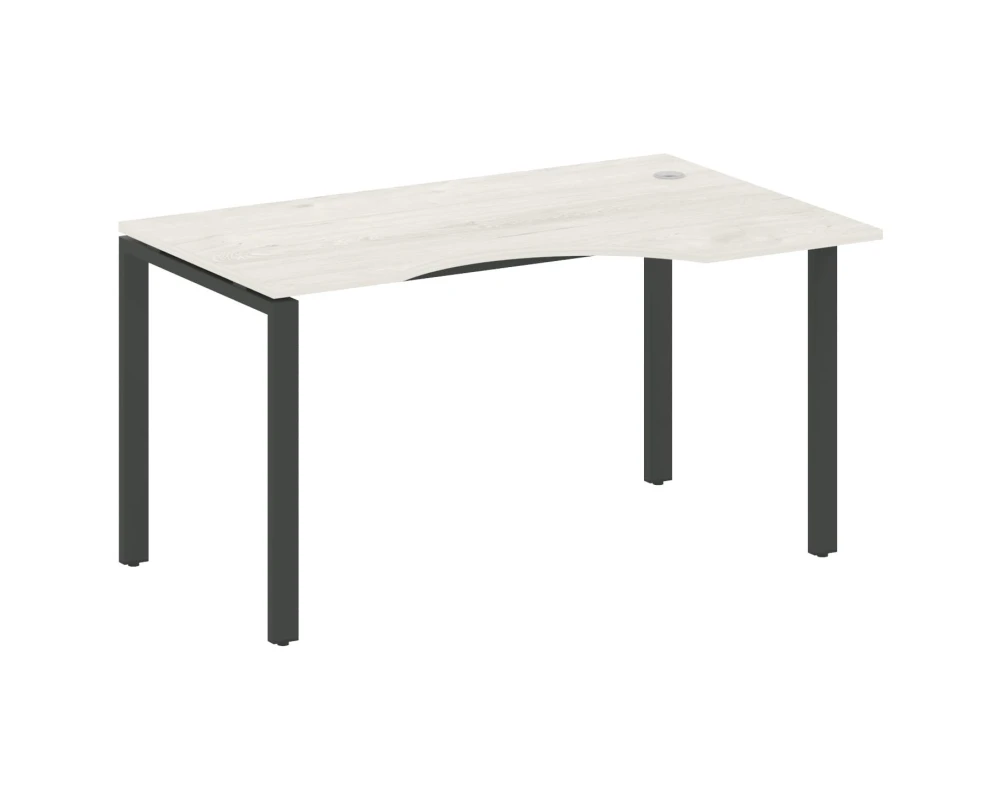 Стол криволинейный правый на П-образном м/к 140x90x75 Метал Систем / Metal System