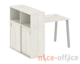 Стол письменный на А-образном м/к с опорным шкафом-купе 141x112x109,8 Метал Систем / Metal System images