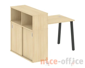 Стол письменный на А-образном м/к с опорным шкафом-купе 141x112x109,8 Метал Систем / Metal System images