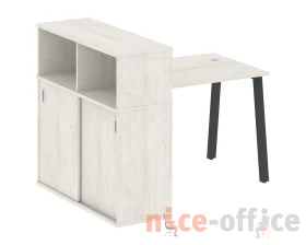 Стол письменный на А-образном м/к с опорным шкафом-купе 141x112x109,8 Метал Систем / Metal System images