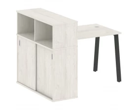 Стол письменный на А-образном м/к с опорным шкафом-купе 141x112x109,8 Metal System images