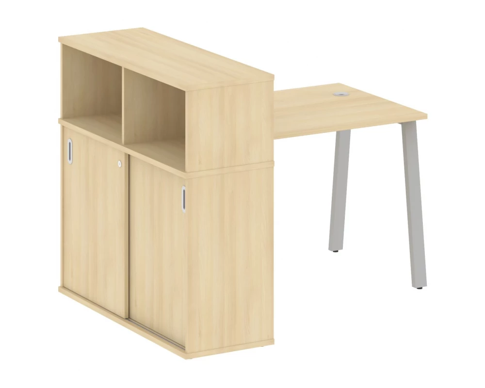 Стол письменный на А-образном м/к с опорным шкафом-купе 141x112x109,8 Metal System
