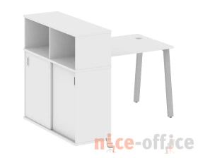 Стол письменный на А-образном м/к с опорным шкафом-купе 141x112x109,8 Метал Систем / Metal System images