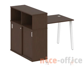 Стол письменный на А-образном м/к с опорным шкафом-купе 141x112x109,8 Метал Систем / Metal System images