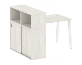 Стол письменный на А-образном м/к с опорным шкафом-купе 141x112x109,8 Metal System images