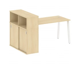 Стол письменный на А-образном м/к с опорным шкафом-купе 181x112x109,8 Metal System images