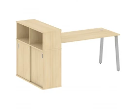 Стол письменный на А-образном м/к с опорным шкафом-купе 201x112x109,8 Metal System images