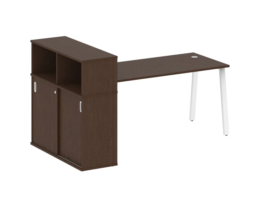 Стол письменный на А-образном м/к с опорным шкафом-купе 201x112x109,8 Metal System