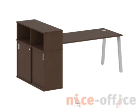 Стол письменный на А-образном м/к с опорным шкафом-купе 201x112x109,8 Метал Систем / Metal System images