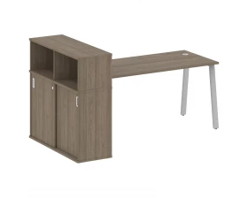 Стол письменный на А-образном м/к с опорным шкафом-купе 201x112x109,8 Metal System images