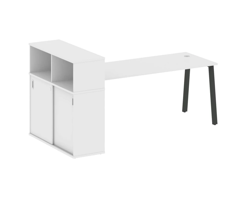 Стол письменный на А-образном м/к с опорным шкафом-купе 221x112x109,8 Metal System