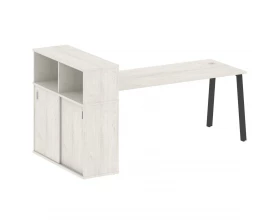 Стол письменный на А-образном м/к с опорным шкафом-купе 221x112x109,8 Metal System images