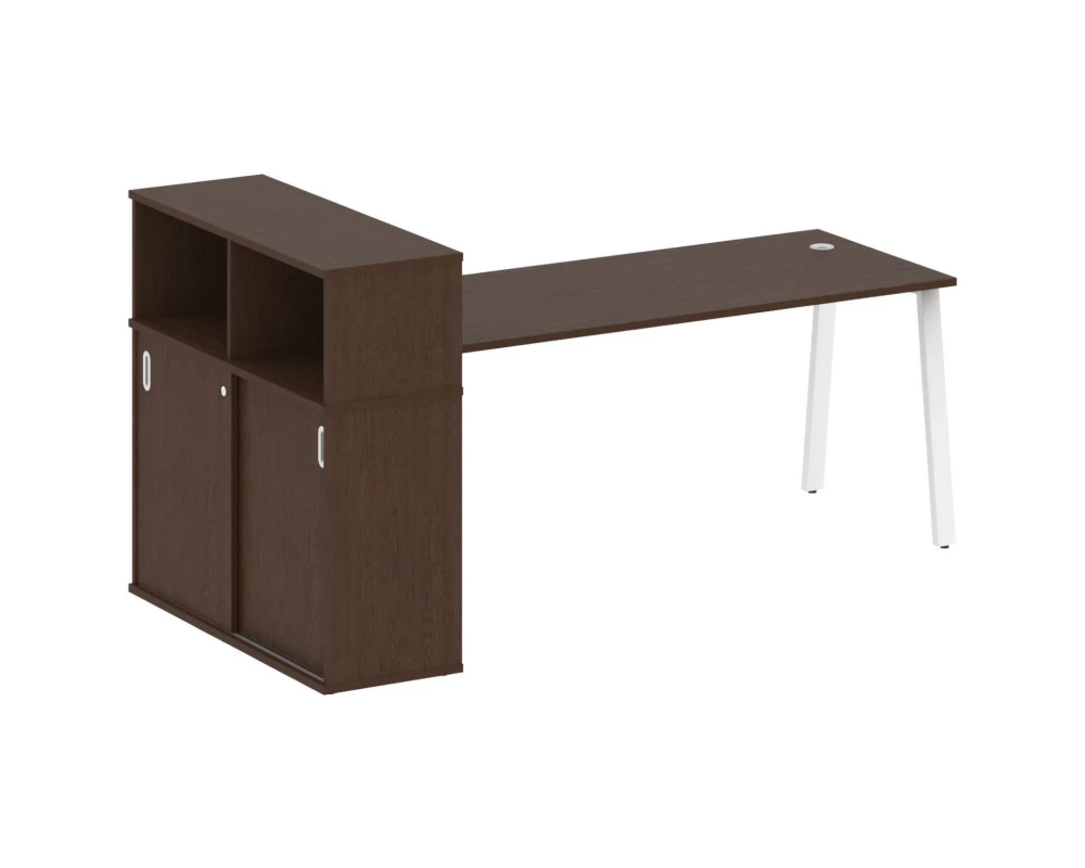 Стол письменный на А-образном м/к с опорным шкафом-купе 221x112x109,8 Metal System
