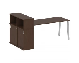 Стол письменный на А-образном м/к с опорным шкафом-купе 221x112x109,8 Metal System images