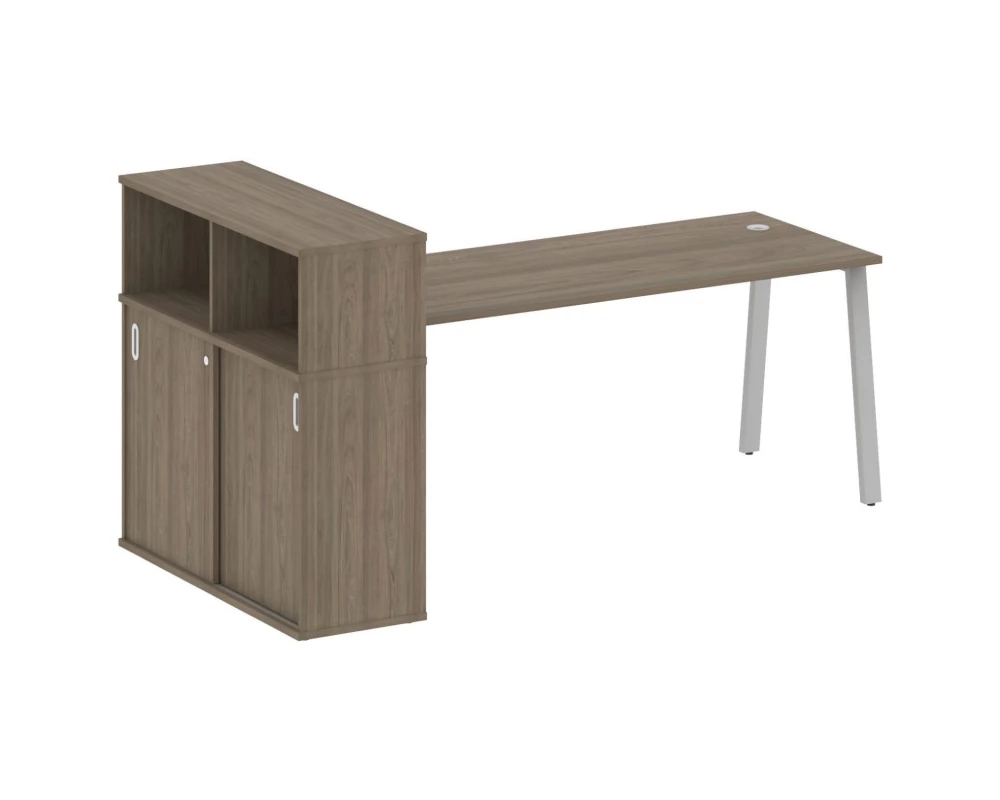 Стол письменный на А-образном м/к с опорным шкафом-купе 221x112x109,8 Metal System