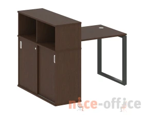 Стол письменный на О-образном м/к с опорным шкафом-купе 141x112x109,8 Метал Систем / Metal System images